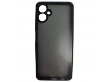 Чехол силиконовый Samsung A06 матовый с окантовкой черный