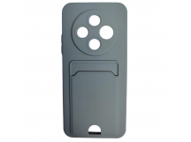 Чехол силиконовый Tecno Spark 30С матовый цветной с визитницей серый