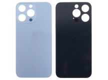 Задняя крышка для iPhone 13 Pro (A2640) Голубой (стекло, узкий вырез под камеру, логотип) - Премиум