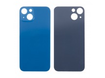 Задняя крышка для iPhone 13 (A2635) Синий (стекло, узкий вырез под камеру, логотип) - Премиум