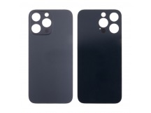 Задняя крышка для iPhone 14 Pro Max (A2895) Черный (стекло, узкий вырез под камеру, логотип) - Премиум
