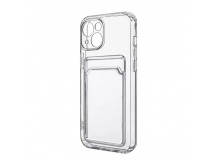 Чехол-накладка для iPhone 13 (с защитой камеры, карманом для карт, прозрачный)