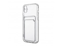 Чехол-накладка для iPhone 16 (с защитой камеры, карманом для карт, прозрачный)