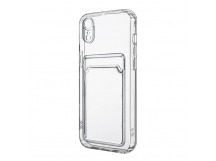 Чехол-накладка для iPhone Xr (с защитой камеры, карманом для карт, прозрачный)