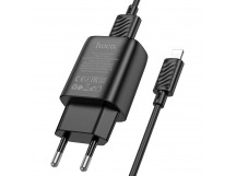 Адаптер Сетевой Hoco C134A Solid USB 2,4A/12W + кабель USB - Apple Lightning (black)