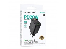 Сетевое ЗУ BOROFONE BA96A (USB QC3.0/PD 20W/дисплей) черное