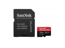 Карта памяти MicroSD 128GB SanDisk Class 10 Extreme Pro A2 V30 UHS-I U3 (200 Mb/s) + SD адаптер
