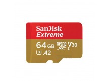 Карта памяти MicroSD 64GB SanDisk Class 10 Extreme UHS-I U3 (170 Mb/s) без адаптера