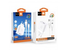 Сетевое зарядное устройство USB WUW T95 (1USB 18W QC3.0 + Кабель USB - Type-C) Белый