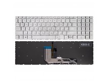 Клавиатура для HP Envy 17-cg серебряная с подсветкой