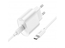 Адаптер сетевой Hoco C109A PD20W +кабель Type-C/Type-C, цвет белый