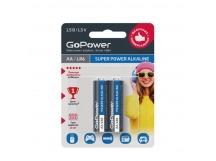 Элемент питания GoPower LR6 AA BL2 Alkaline 1.5V (2/24/480)
