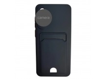 Чехол силиконовый Infinix Hot 50i/Smart 9 матовый цветной с визитницей темно-синий