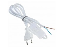 Сетевой шнур 2х0,5 мм², 1,8 м белый, шт