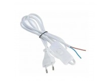 Сетевой шнур с выключателем 2х0,5 мм², 1,8 м белый, шт
