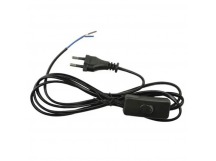 Сетевой шнур с выключателем 2х0,5 мм², 1,8 м черный, шт