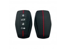 Чехол силиконовый для смарт-ключа Geely Coolray X6, X7, Emgrand Global Hawk GX7, 4 кнопки, чёрный