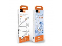Кабель USB - Lightning (для iPhone) WUW X224 1m 2.4A (Силиконовый Термостойкий) Белый