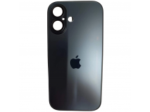 Чехол силикон-пластик iPhone 16 стеклянный матовый с логотипом темно-синий