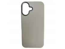 Чехол силиконовый iPhone 16 кожаный цветной белый