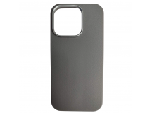 Чехол силиконовый iPhone 16 Pro кожаный цветной серый