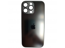 Чехол силикон-пластик iPhone 16 Pro Max стеклянный матовый с логотипом серый