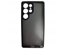 Чехол силиконовый Samsung S23 Ultra матовый с окантовкой черный