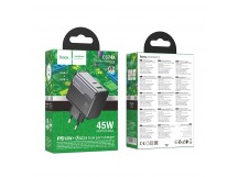 Адаптер сетевой Hoco CS74A, (QC3.0+PD45W) (черный)