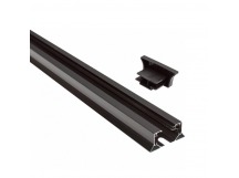 Профиль для трека +1 фазный шинопровод, токоподвод и заглушка в комплекте, 2 метра (черный), шт