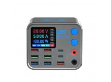Зарядная станция MaAnt DianBa No.1 (200W, 8 портов, 6USB1.0/USB-QC3.0/Type-C-PD, Qi 10W, LCD)