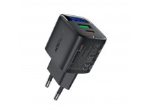 Сетевое зарядное устройство USB/Type-C Acefast A116 (35W, QC3.0, PD, 2 порта, GaN, с дисплеем) Черный