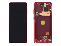 Дисплей для Samsung N770F Galaxy Note10 Lite в рамке + тачскрин (красный) 100%