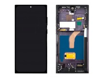 Дисплей для Samsung S908B Galaxy S22 Ultra в рамке + тачскрин (черный) (Soft OLED)