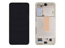 Дисплей для Samsung S916B Galaxy S23 Plus в рамке + тачскрин (бежевый) 100%