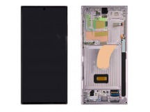 Дисплей для Samsung S918B Galaxy S23 Ultra в рамке + тачскрин (лавандовый) 100%