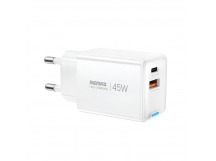 Сетевое зарядное устройство USB/Type-C Remax CA05 (45W, QC4.0, PD, 2 порта, GaN) Белый