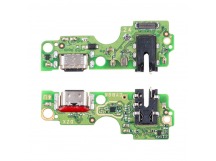 Шлейф (плата) для Infinix Hot 40i + системный разъем + разъем гарнитуры + микрофон (100% components)