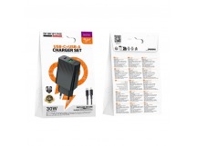 Сетевое ЗУ BOROFONE BAS76A + кабель Lightning/Type-C (USB QC3.0/PD 30W) черное