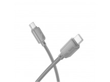 Кабель Type-C - Type-C HOCO X113 (60W/3A/1m/текстиль) серый