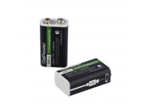 Аккумулятор 6F22 9V, 500 mAh Li-ion Type-C "GoPower" Box2