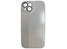 Чехол силикон-пластик iPhone 15 стеклянный матовый с логотипом белый