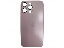 Чехол силикон-пластик iPhone 15 Pro Max стеклянный матовый с логотипом розовый