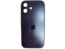 Чехол силикон-пластик iPhone 16 стеклянный матовый с логотипом фиолетовый