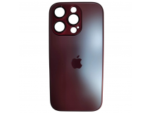 Чехол силикон-пластик iPhone 16 Pro стеклянный матовый с логотипом бордовый