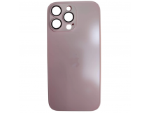 Чехол силикон-пластик iPhone 16 Pro Max стеклянный матовый с логотипом розовый