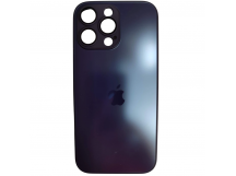 Чехол силикон-пластик iPhone 16 Pro Max стеклянный матовый с логотипом фиолетовый