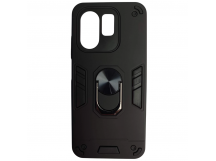 Чехол пластиковый Infinix Hot 50i/Smart 9 противоударный с металлическим кольцом черный