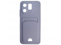 Чехол силиконовый Infinix Hot 50i/Smart 9 матовый цветной с визитницей сиреневый