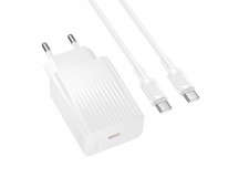 Сетевой адаптер питания BOROFONE BAS75A PD 30W + кабель Type-C - Type-C (белый)