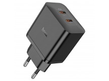 Адаптер Сетевой Hoco N35 Streamer PD GaN 2*Type-C 3A/45W (black) (241005)